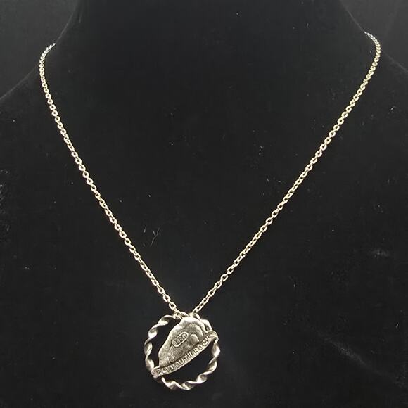 Plymouth Rock Pendant Necklace Silver Tone Vintage Massachusetts Souvenir - Picture 7 of 9